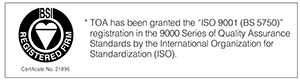 TOA ISO 9001