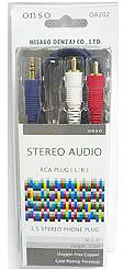 HISAGO(ONSO) OA202/1.5M 3.5mm<>2xRCA Cable (1.5M)